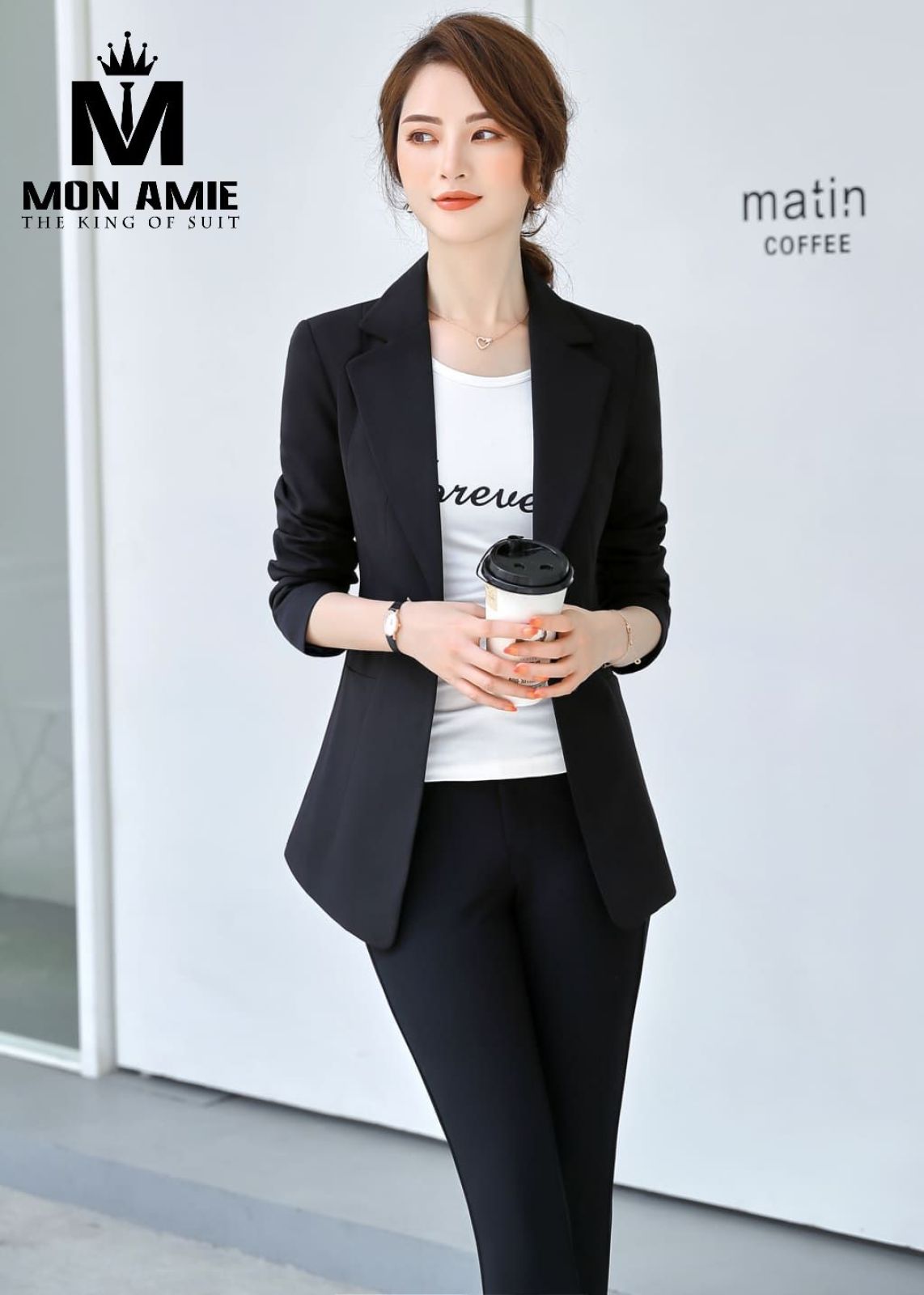 Black Notch Lapels Blazer